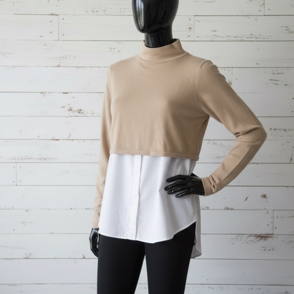 Elie Tahari Layered Sweater M
